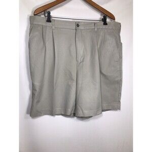 IZOD Golf Chino Shorts Adult Size 38 Beige Flat Front Stretch Golfing Mens